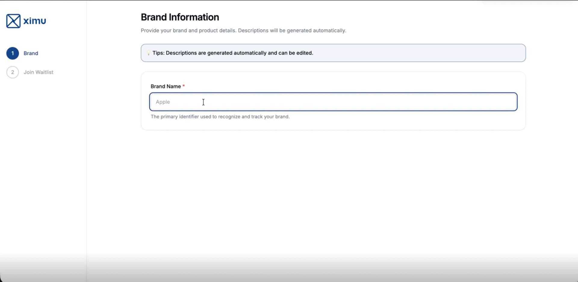 Brand Configuration Step 1
