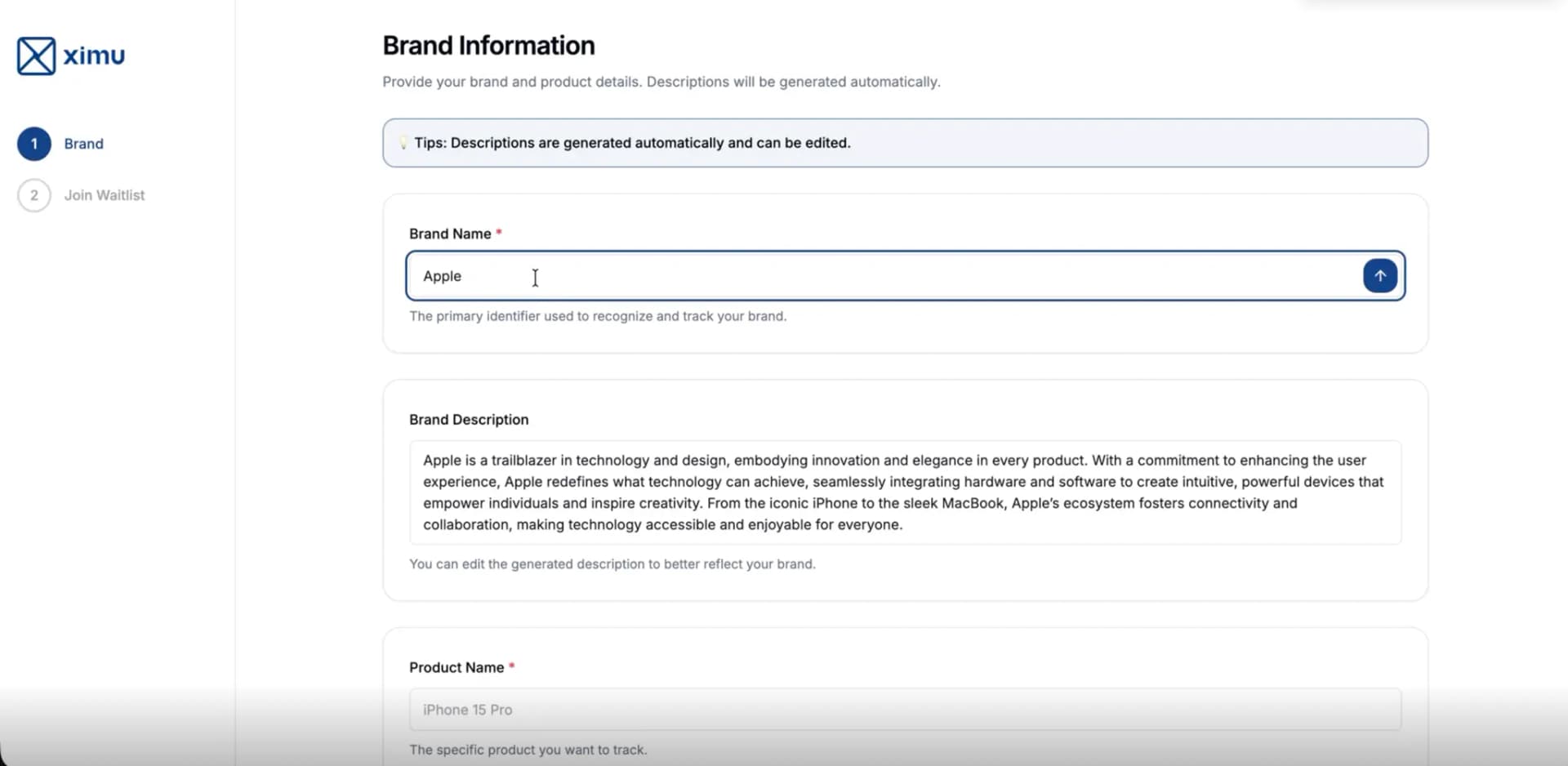 Brand Configuration Step 2